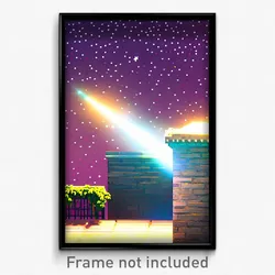 Pixel Art Poster - Starry Parapet (8 Bit Psychedelic Trippy Video Game Print)