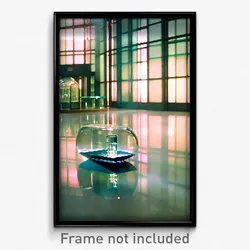 Pixel Art Poster - Glass Bank (8 Bit Psychedelic Trippy Weird Video Game Print)