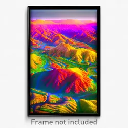 Pixel Art Poster - Multicolored Outback (8 Bit Psychedelic Video Game Print)