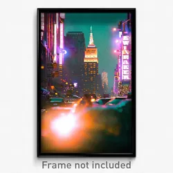 Pixel Art Poster - Enchanted New York (8 Bit Psychedelic Video Game Print)