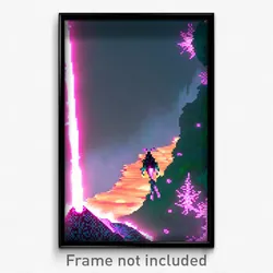 Pixel Art Poster - Acidic Shire (8 Bit Psychedelic Trippy Video Game Print)