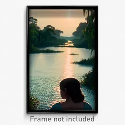 Pixel Art Poster - Thoughtful Bayou (8 Bit Psychedelic Trippy Video Game Print)