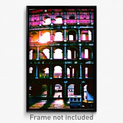 Pixel Art Poster - Meager Colosseum (8 Bit Psychedelic Trippy Video Game Print)