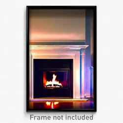Pixel Art Poster - Superficial Fireplace (8 Bit Psychedelic Video Game Print)