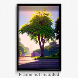 Pixel Art Poster - Leafy Manse (8 Bit Psychedelic Trippy Weird Video Game Print)