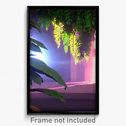 Pixel Art Poster - Leafy Bend (8 Bit Psychedelic Trippy Weird Video Game Print)
