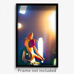 Pixel Art Poster - Stimulating Hot Dog (8 Bit Psychedelic Video Game Print)