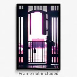 Pixel Art Poster - Cold Gate (8 Bit Psychedelic Trippy Weird Video Game Print)