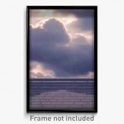 Pixel Art Poster - Cloudy Square (8 Bit Psychedelic Trippy Video Game Print)