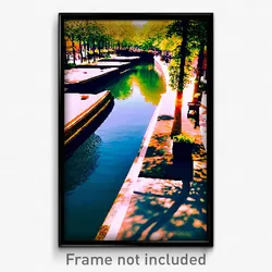 Pixel Art Poster - Pleasant Waterway (8 Bit Psychedelic Trippy Video Game Print)