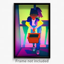 Pixel Art Poster - Jaw Dropping Shoebox (8 Bit Psychedelic Video Game Print)