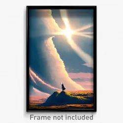 Pixel Art Poster - Angelic Plains (8 Bit Psychedelic Trippy Video Game Print)