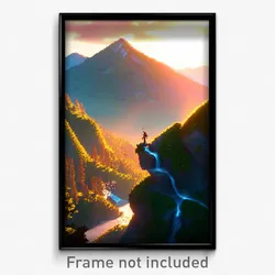 Pixel Art Poster - Treasured Mountain (8 Bit Psychedelic Video Game Print)