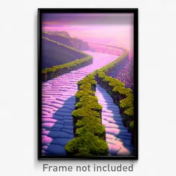 Pixel Art Poster - Fluffy Causeway (8 Bit Psychedelic Trippy Video Game Print)