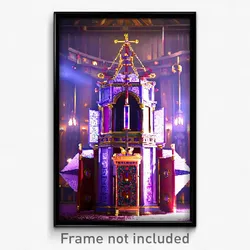 Pixel Art Poster - Elaborate Treasury (8 Bit Psychedelic Video Game Print)