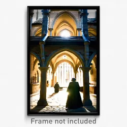 Pixel Art Poster - Elderly Cloister (8 Bit Psychedelic Trippy Video Game Print)