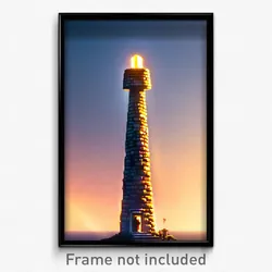 Pixel Art Poster - Enormous Beacon (8 Bit Psychedelic Trippy Video Game Print)