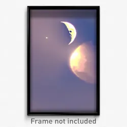 Pixel Art Poster - Nice Moon (8 Bit Psychedelic Trippy Weird Video Game Print)