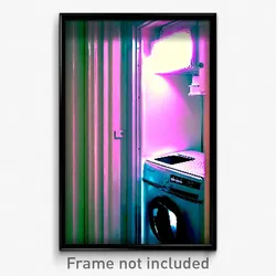Pixel Art Poster - Thin Washing Machine (8 Bit Psychedelic Video Game Print)