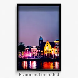Pixel Art Poster - Drab Amsterdam (8 Bit Psychedelic Trippy Video Game Print)