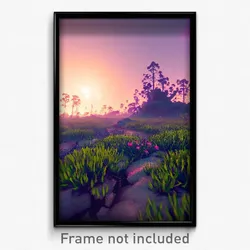 Pixel Art Poster - Nocturnal Heath (8 Bit Psychedelic Trippy Video Game Print)