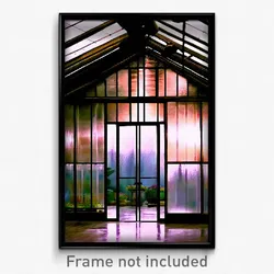Pixel Art Poster - Bronze Greenhouse (8 Bit Psychedelic Trippy Video Game Print)
