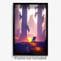 Pixel Art Poster - Treasured Badland (8 Bit Psychedelic Trippy Video Game Print)