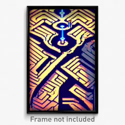 Pixel Art Poster - Whopping Labyrinth (8 Bit Psychedelic Video Game Print)