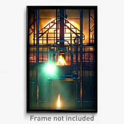 Pixel Art Poster - Complex Wire Frame Forge (8 Bit Psychedelic Video Game Print)