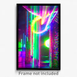 Pixel Art Poster - Vibrant Dream (8 Bit Psychedelic Trippy Video Game Print)