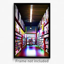 Pixel Art Poster - Uneven Comic Book Store (8 Bit Psychedelic Video Game Print)