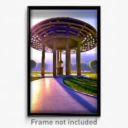 Pixel Art Poster - Circular Folly (8 Bit Psychedelic Trippy Video Game Print)