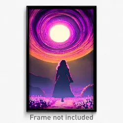 Pixel Art Poster - Violet Ravine (8 Bit Psychedelic Trippy Video Game Print)