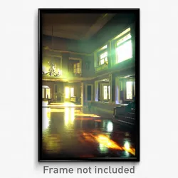 Pixel Art Poster - Vacant Mansion (8 Bit Psychedelic Trippy Video Game Print)