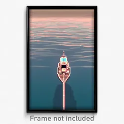 Pixel Art Poster - Clear Mooring (8 Bit Psychedelic Trippy Video Game Print)