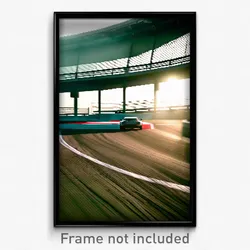 Pixel Art Poster - Adventurous Racetrack (8 Bit Psychedelic Video Game Print)