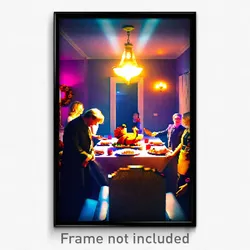 Pixel Art Poster - Hidden Thanksgiving (8 Bit Psychedelic Video Game Print)