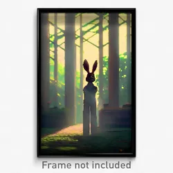 Pixel Art Poster - Mellow Rabbit (8 Bit Psychedelic Trippy Video Game Print)