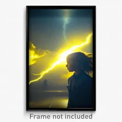 Pixel Art Poster - Yellow Storm (8 Bit Psychedelic Trippy Video Game Print)