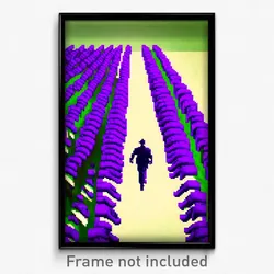 Pixel Art Poster - Purple March (8 Bit Psychedelic Trippy Video Game Print)