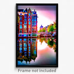 Pixel Art Poster - Polished Amsterdam (8 Bit Psychedelic Video Game Print)