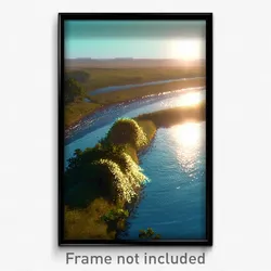 Pixel Art Poster - Elderly River (8 Bit Psychedelic Trippy Video Game Print)