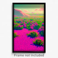 Pixel Art Poster - Rosy Wasteland (8 Bit Psychedelic Trippy Video Game Print)
