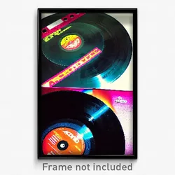 Pixel Art Poster - Acidic Vinyl Record (8 Bit Psychedelic Video Game Print)