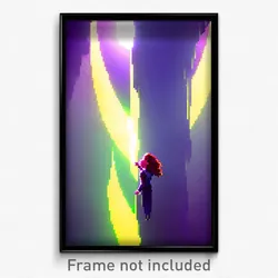 Pixel Art Poster - Upbeat Chasm (8 Bit Psychedelic Trippy Video Game Print)