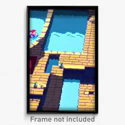 Pixel Art Poster - Animated Pool (8 Bit Psychedelic Trippy Video Game Print)