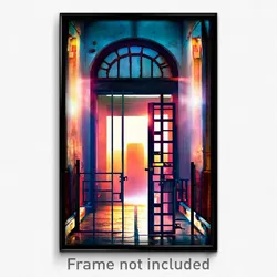 Pixel Art Poster - Musty Gate (8 Bit Psychedelic Trippy Weird Video Game Print)