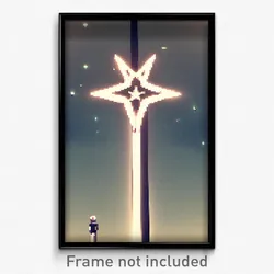 Pixel Art Poster - Puzzling Star (8 Bit Psychedelic Trippy Video Game Print)