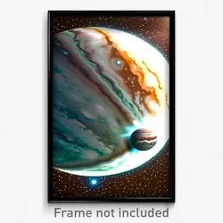 Pixel Art Poster - Energetic Jupiter (8 Bit Psychedelic Trippy Video Game Print)