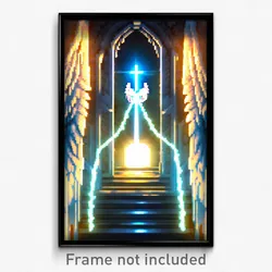 Pixel Art Poster - Angelic Sewer (8 Bit Psychedelic Trippy Video Game Print)